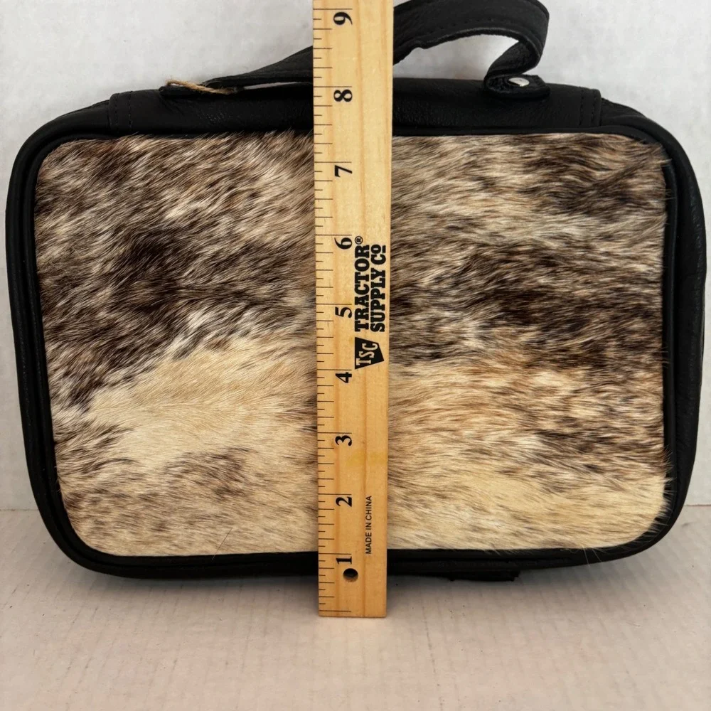 Cowhide Leather Jewelry Organizer Case Women's Large Brown Black Western New
